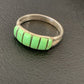 Navajo Green Gaspeite Inlay Ring | Sterling Silver | Sz 7 | Authentic Native American Handmade | 12463