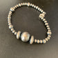 Southwestern Navajo Pearls Bead Bracelet | Sterling Silver | 8" | Authentic Native American Handmade | 14187