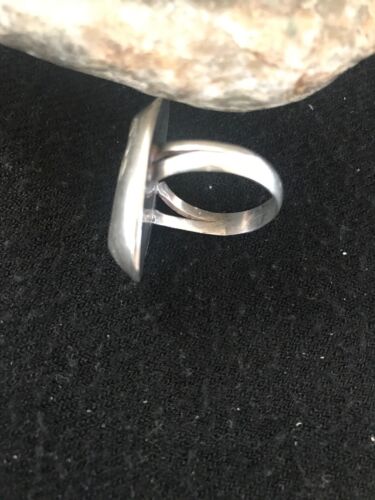 Navajo Kingman Turquoise & Mother of Pearl Ring | Sterling Silver Shadow Box | Sz 9 | 10207