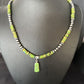 Navajo Green Turquoise Necklace Pendant | Sterling Silver | 22" | Authentic Native American Handmade | 14605