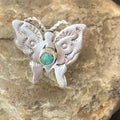 Navajo Blue Turquoise Butterfly Ring | Sterling Silver | Sz Adj 8 | Authentic Native American Handmade | 10340