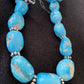 Navajo Sleeping Beauty Turquoise Beads Necklace | Sterling Silver Pearls | Authentic Native American Handmade | 00800
