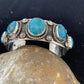 Navajo Sterling Silver Blue Kingman Turquoise Cuff Bracelet | 5 Stones | Authentic Native American Handmade | 863