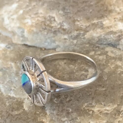 Navajo Blue Turquoise Sugilite Inlay Ring | Sz 5.5 | Authentic Native American Handmade | 11175