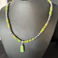 Navajo Green Turquoise Necklace Pendant | Sterling Silver | 22" | Authentic Native American Handmade | 14605