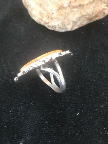 Men's Navajo Spiny Oyster Ring | Sterling Silver | Sz 8.5 | Authentic Native American Handmade | 8150