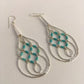 Native American Blue Turquoise Heishi Dangle Earrings | Sterling Silver | 2" | 8878