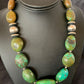 Navajo Chunky Spiderweb Green Turquoise Necklace | Sterling Silver | 20" | Authentic Native American Handmade | 11763