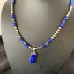 Native American Navajo Blue Lapis Pendant Necklace | Sterling Silver | Authentic Handmade | 11670