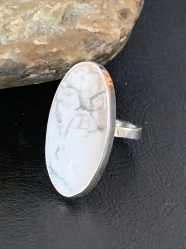 Southwestern Women's Navajo White Howlite Ring | Sterling Silver | Sz 9.5 | 11609