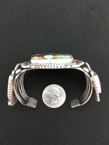 Navajo Spiny Royston Turquoise Bracelet | Sterling Silver | Authentic Native American Handmade | 1129 - Masha USA