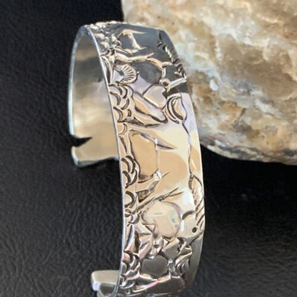 Navajo Horse Cuff Bracelet | Sterling Silver | Authentic Native American Handmade | 13225