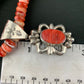 Navajo Red Spiny Oyster Pendant Necklace | Sterling Silver | Authentic Native American Handmade | 4783