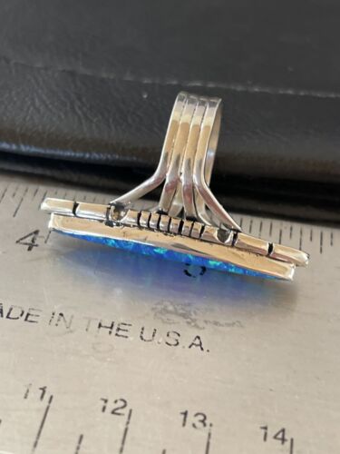 Native American Women's Navajo Blue Opal Ring | Sterling Silver | Sz 8 | 10308