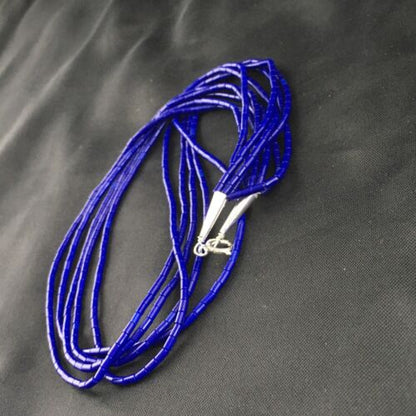 Southwestern Blue Lapis Heishi 5-Strand Necklace | Sterling Silver | 17" | 10260