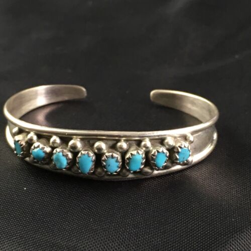 Children's Navajo Blue Turquoise Bracelet | Sterling Silver | Authentic Native American Handmade | 10183