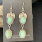 Navajo Green Spiderweb Turquoise Dangle Earrings | Sterling Silver | Authentic Native American Handmade | 13548