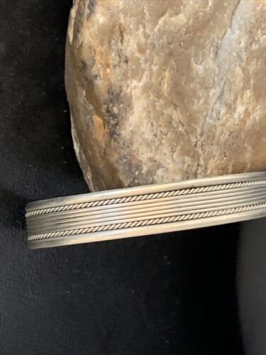 Navajo Sterling Silver Stamped Cuff Bracelet | Authentic Native American Handmade | 13675 - Masha USA