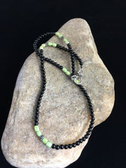 Native American Design Black Onyx Men's Necklace | Sterling Silver | 18" | 10014