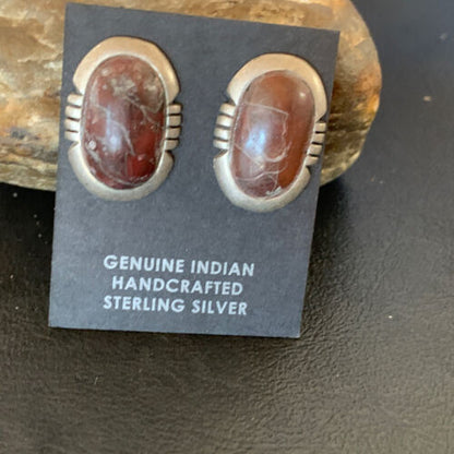 Authentic Native American Navajo Sterling Silver Wild Horse Turquoise Earrings | Handmade | 12652