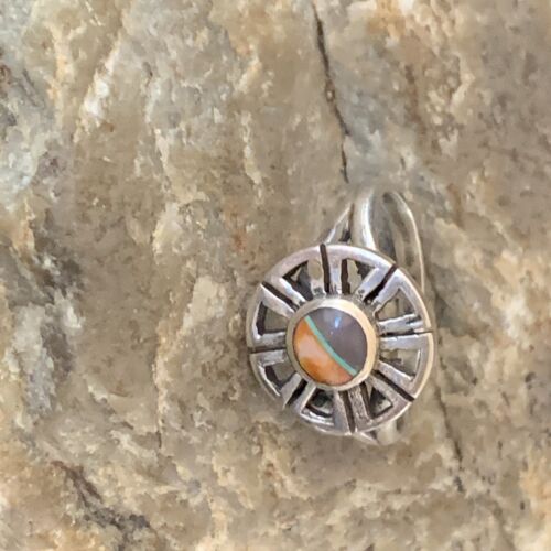 Navajo Purple Sugilite Orange Spiny Oyster Inlay Ring | Sz 7 | Authentic Native American Handmade | 11187