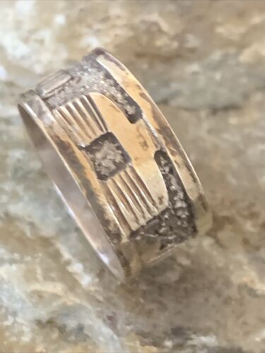 Native American Navajo Pueblo Ring | Stamped Sterling Silver | Sz 9.5 | 11981