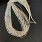 Navajo Liquid Silver Heishi Necklace | 40 Strands | Sterling Silver Tubes | 19" | 02214