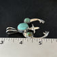 Navajo Sterling Silver Blue #8 Turquoise Naja Pendant | Authentic Native American Handmade | 14667