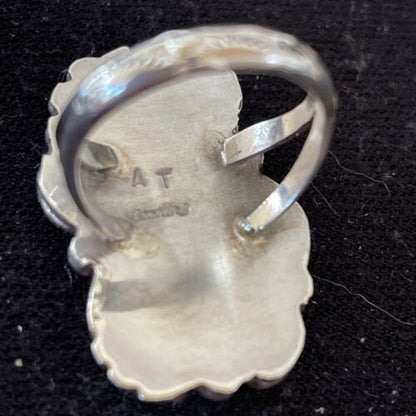 Navajo Blue Lapis Ring | Sterling Silver | Sz 10 | Authentic Native American Handmade | 1205