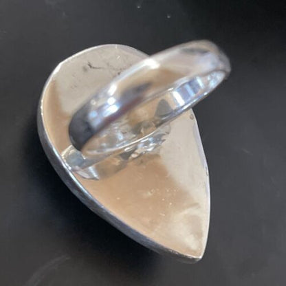 Native American Navajo Labradorite Stone Ring | Sterling Silver | Sz 8.5 | 11452