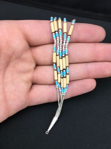Multi-Color Turquoise Shell Liquid Heishi Bracelet | Sterling Silver | 7" | Authentic Native American Handmade | 13594