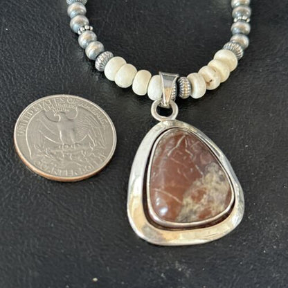 Navajo Wild Horse Turquoise Necklace Pendant | Sterling Silver | Authentic Native American Handmade | 14607 - Masha USA