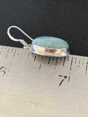Navajo Blue Larimar Dangle Earrings | Sterling Silver Beads | Authentic Native American Handmade | 1613