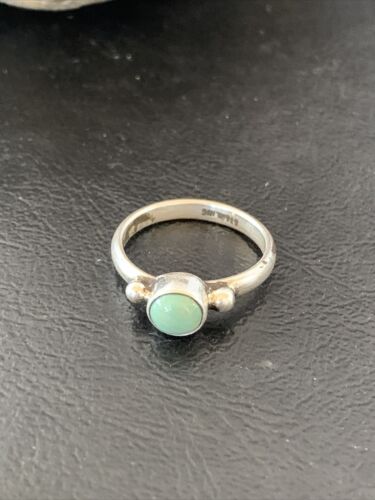 Navajo Green Turquoise Ring | Sterling Silver | Sz 6.5 | Authentic Native American Handmade | 10816