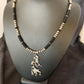 Navajo Kokopelli Pendant with Pearls, Black Onyx, and Multi-Stone | Authentic Native American Sterling Silver | 12284