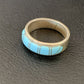 Native American Navajo Blue Turquoise Inlay Band Ring | Sz 6 | Sterling Silver | 12393