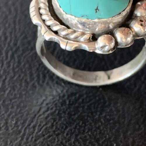Navajo Blue Spiderweb Turquoise Ring | Sterling Silver | Sz 8.5 | Authentic Native American Handmade | 13527