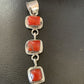 Navajo Red Coral Multi-Stone Pendant Necklace | Authentic Native American Sterling Silver | Multi-Stone | 13242