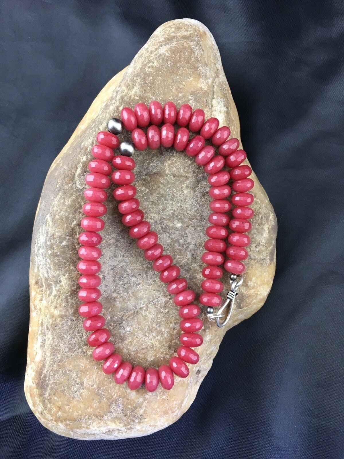 Navajo Graduated Red Jasper Necklace | Sterling Silver | Authentic Native American | 18" | 10249