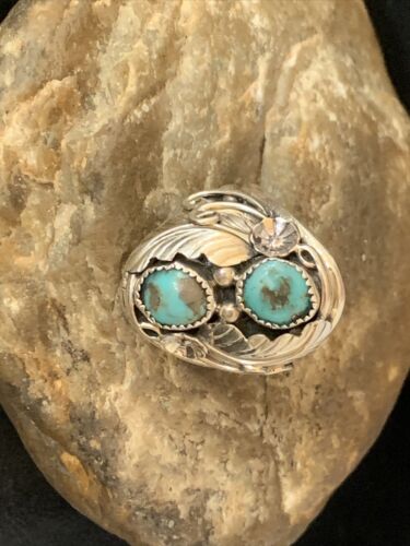 Navajo Kingman Turquoise Multi-Stone Ring | Authentic Native American Sterling Silver | Sz 11 | 14176