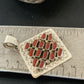 Navajo Red Coral and Multi-Stone Cluster Pendant | Authentic Native American Sterling Silver | 2" | 2101