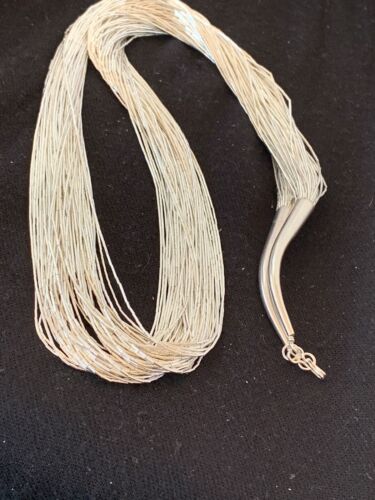 Southwestern Liquid Sterling Silver Tubes Heishi Necklace | 50 Strands | 4637