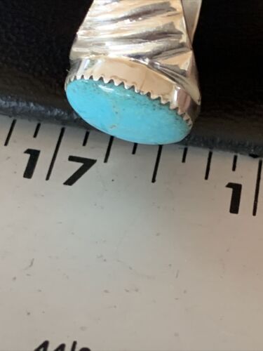 Navajo Blue Kingman Turquoise Ring | Sterling Silver | Sz 11 | Authentic Native American Handmade | 14148
