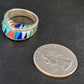 Multi-Color Navajo Sterling Silver Turquoise Spiny Oyster Inlay Ring Sz 6 | Handmade | 14169