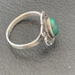 Navajo Green Malachite Ring | Sterling Silver | Sz 4.5 | Authentic Native American Handmade | 10871