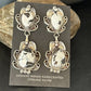 Navajo White Buffalo Turquoise Dangle Earrings | Sterling Silver | 2.5" | Authentic Native American Handmade | 14738