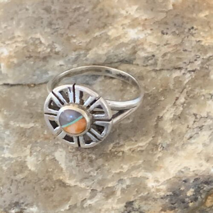 Navajo Purple Sugilite Spiny Oyster Inlay Ring | Sz 7.5 | Authentic Native American Handmade | 11190