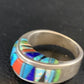 Multi-Color Navajo Sterling Silver Turquoise Spiny Oyster Inlay Ring Sz 6 | Handmade | 14169