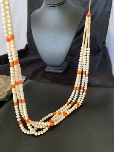 Native American Santo Domingo Shell Orange Spiny Oyster Bead Necklace | 30" | 11990