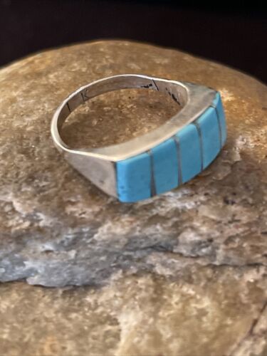 Native American Navajo Kingman Turquoise Ring | Sterling Silver | Sz 5.5 | 1130